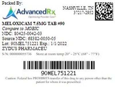 Meloxicam 7.5mg Tab Qty 90 Ndc 80425 0042